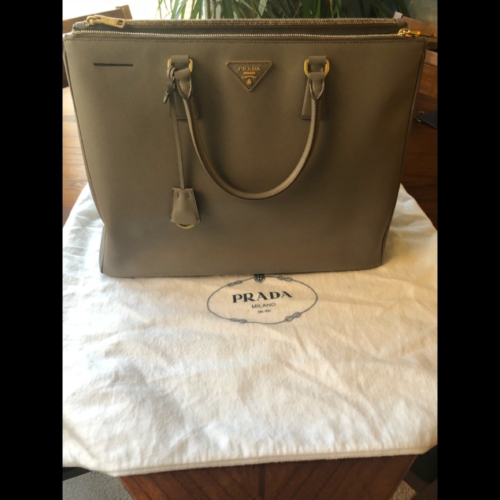 Prada Saffiano Lux Double Zip Bag